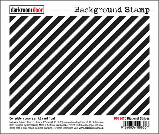 Darkroom Door Background Rubber Stamp Diagonal Stripes 110 x 155mm