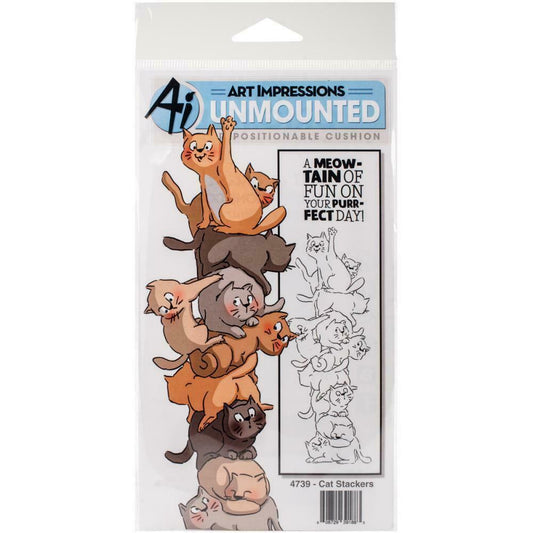 Art Impressions Cat Stackers Rubber Cling Stamps 2pc
