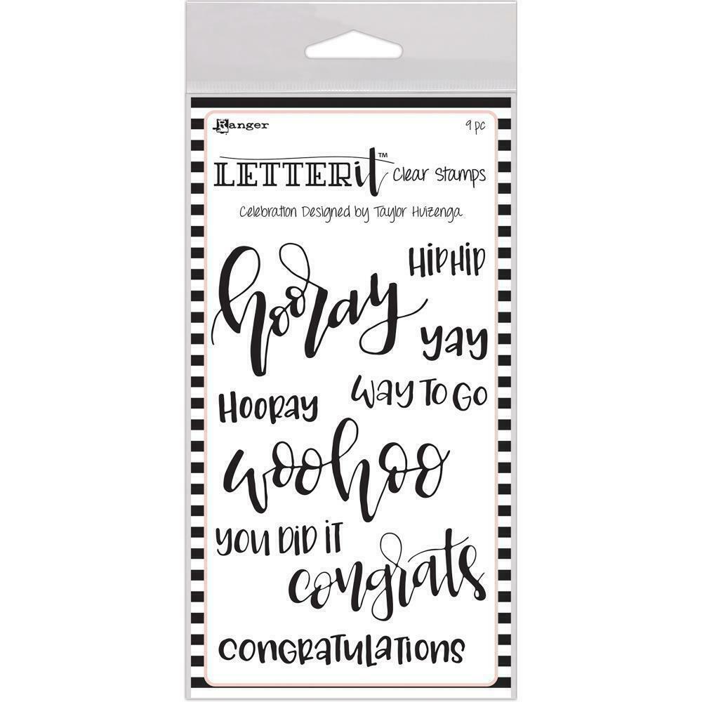 Letter It Celebration Clear Stamps Set - 9pc Handwritten Congratulations