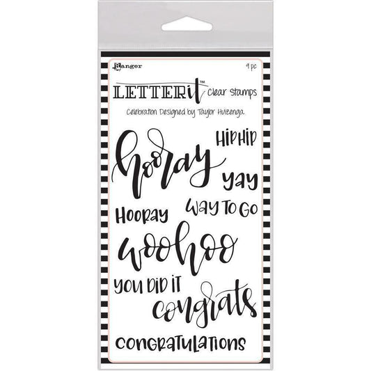 Letter It Celebration Clear Stamps Set - 9pc Handwritten Congratulations