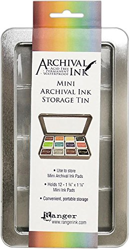Ranger Mini Archival Ink Pad Storage Tin - Holds 12 Mini Ink Pads