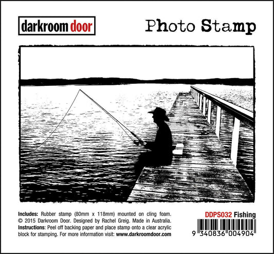Darkroom Door Photo Rubber Stamp Fishing - 118mm x 80mm