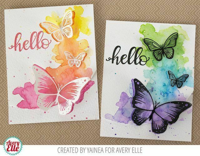 Avery Elle Butterflies Photopolymer Clear Stamps Made in USA