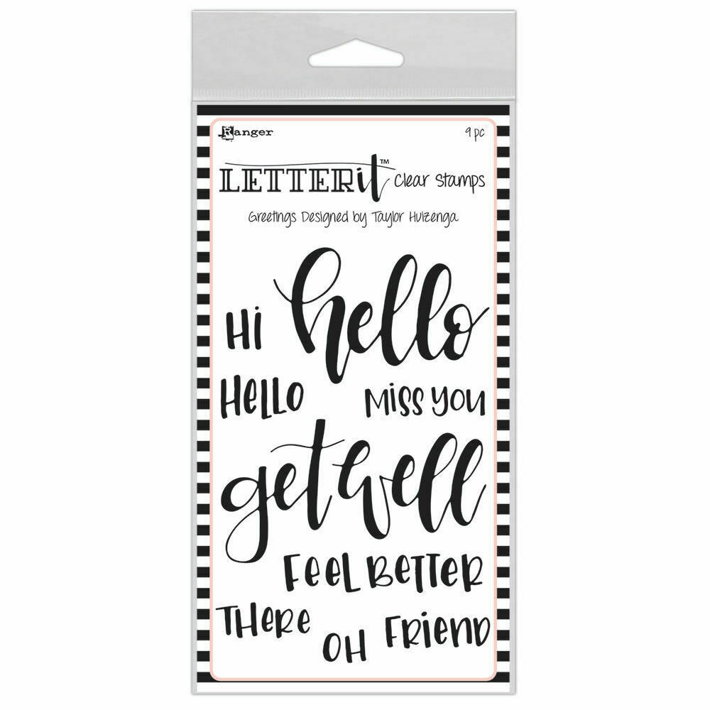 Letter It Greetings Clear Stamps Set - 9pc Handwritten Sentiments