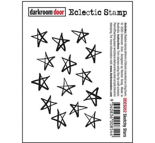 Darkroom Door Eclectic Rubber Stamp Sketchy Stars