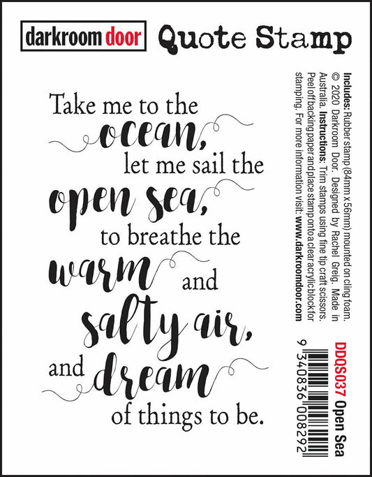 Darkroom Door Quote Rubber Stamp Open Sea 84mm x 59mm