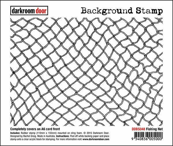 Darkroom Door Background Rubber Stamp Fishing Net 110mm x 155mm