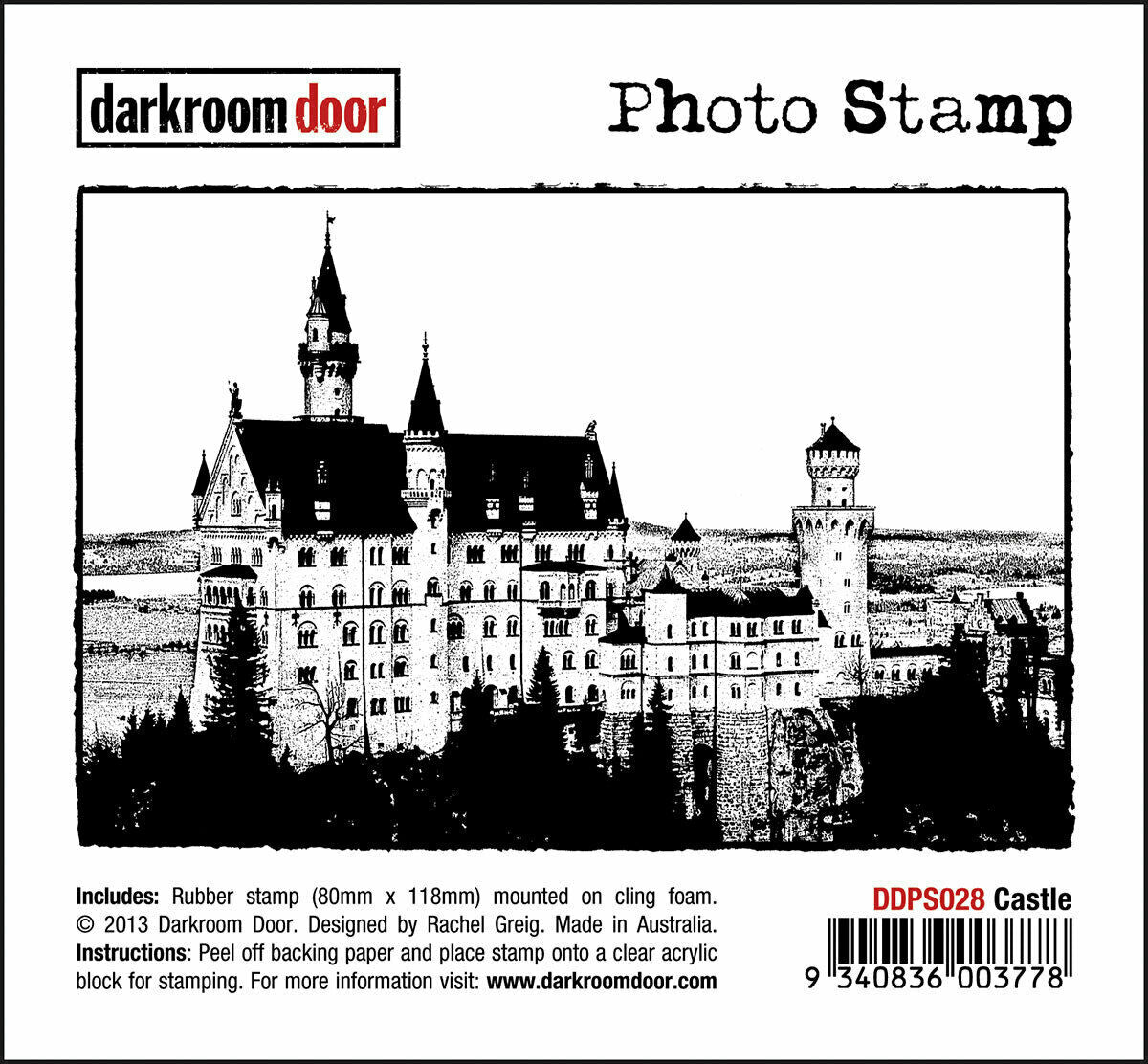 Darkroom Door Photo Rubber Stamp Castle - 118mm x 80mm