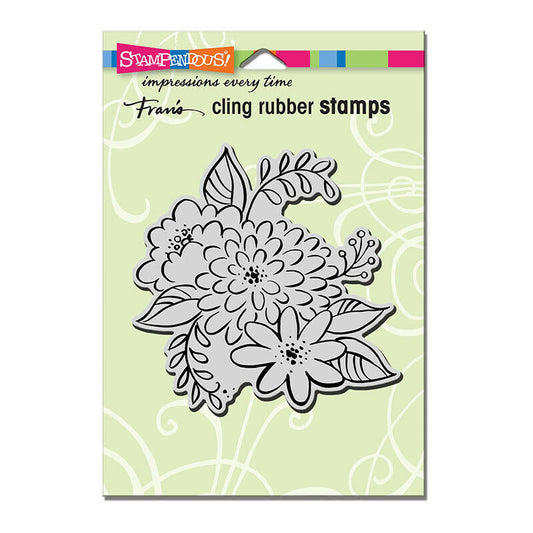 Stampendous Mum Blossoms Cling Rubber Stamp - 1pc CRW198