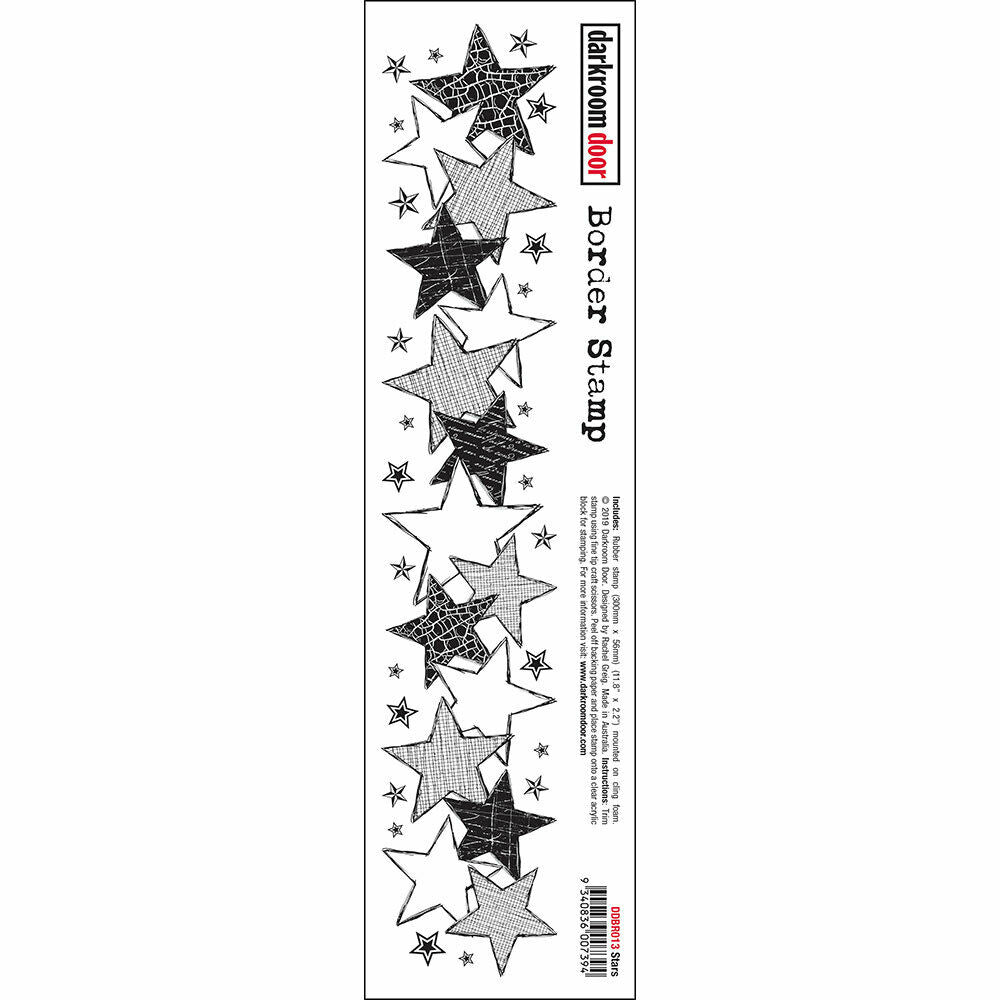 Darkroom Door Border Rubber Stamp Stars 300mm x 56mm