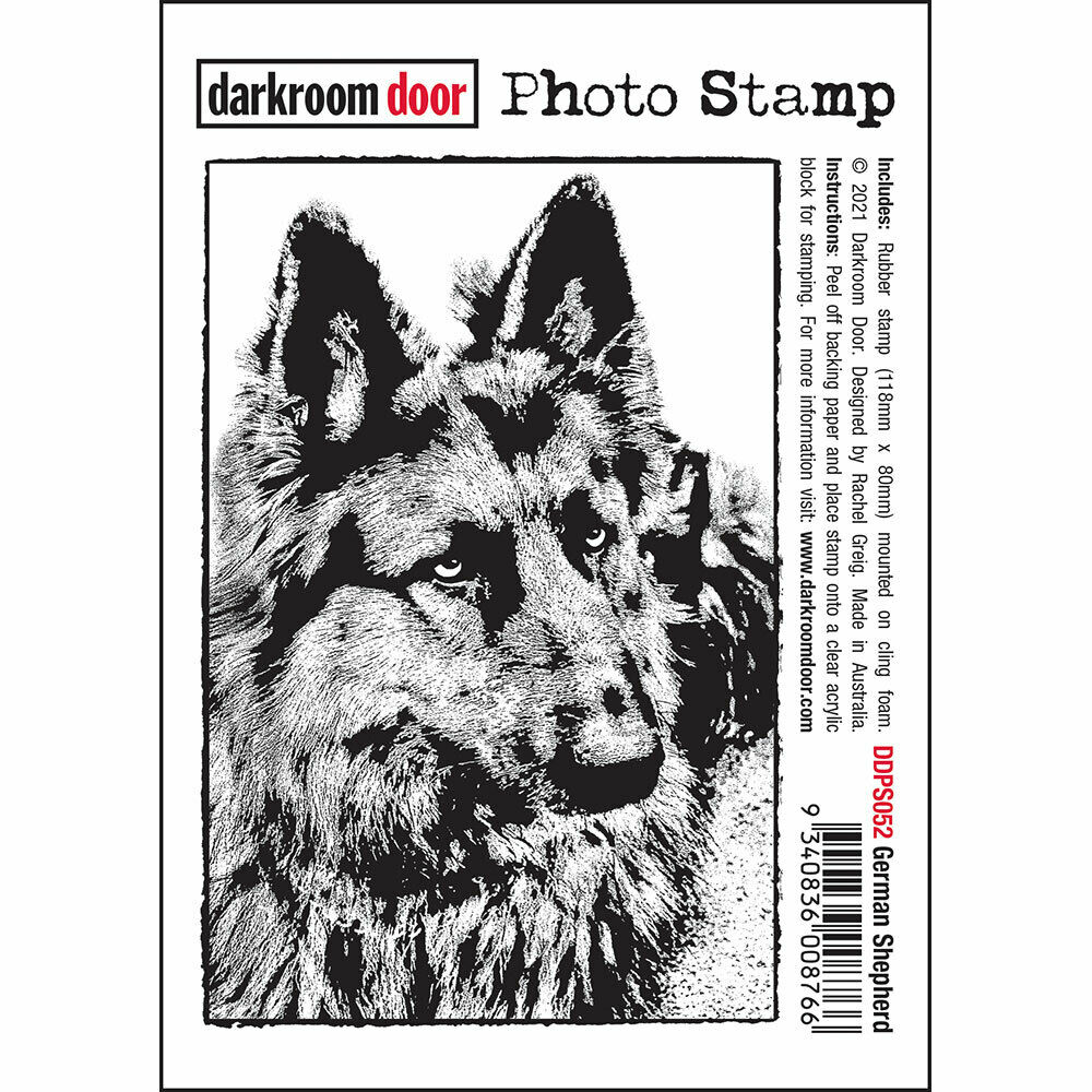 Darkroom Door Photo Rubber Stamp German Shepherd - 118mm x 80mm