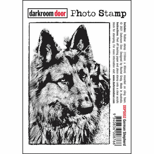 Darkroom Door Photo Rubber Stamp German Shepherd - 118mm x 80mm