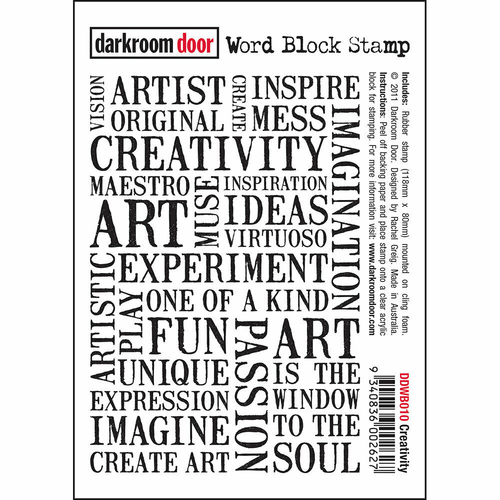 Darkroom Door Word Block Rubber Stamp Creativity 118mm x 80mm