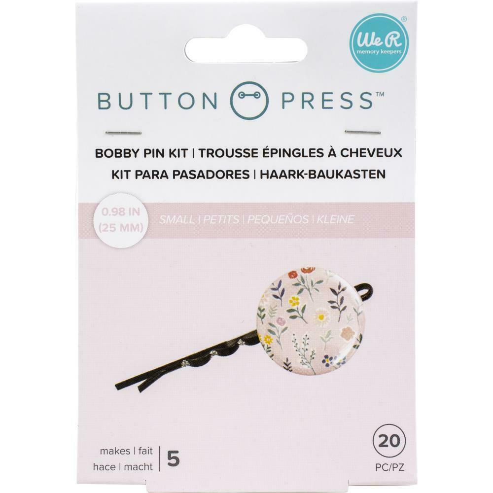 We R Memory Keepers Button Press Small 25mm Bobby Pin Kit 20pcs Makes 5 Pins