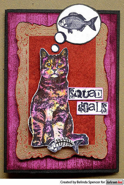 Darkroom Door Eclectic Rubber Stamp Sitting Cat