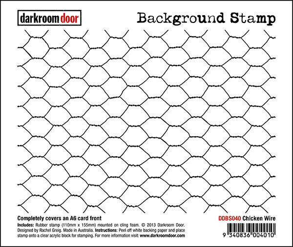 Darkroom Door Background Rubber Stamp Chicken Wire 110mm x 155mm