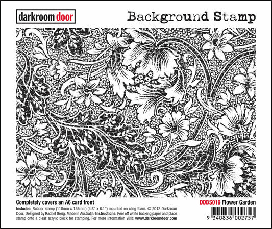 Darkroom Door Background Rubber Stamp Flower Garden 110mm x 155mm