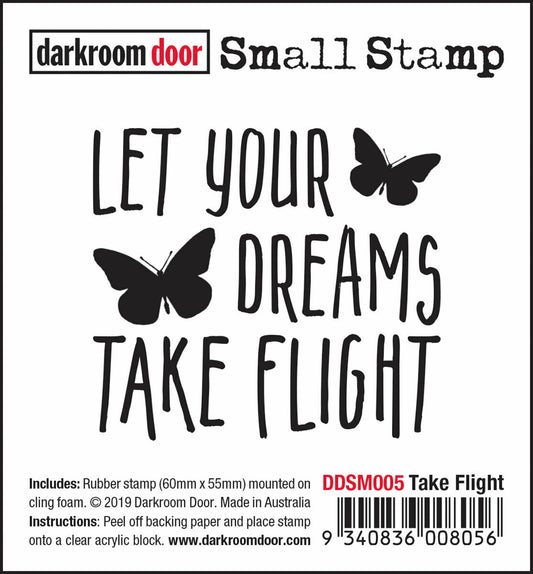 Darkroom Door Small Stamp Take Flight Rubber 55mm x 60mm