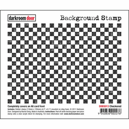 Darkroom Door Background Rubber Stamp Checkered 110mm x 155mm