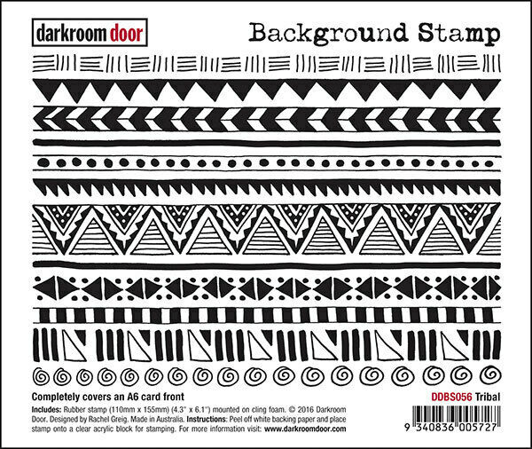 Darkroom Door Background Rubber Stamp Tribal 110mm x 155mm