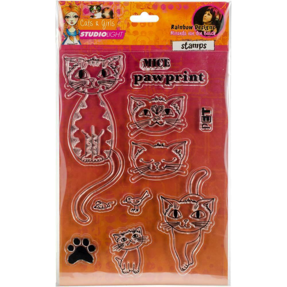 Studio Light Stamps Cats & Girls Mice A5 - 11pc