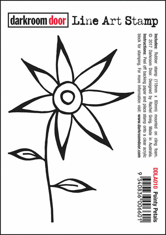 Darkroom Door Line Art Stamp Pointy Petals 118mm x 80mm