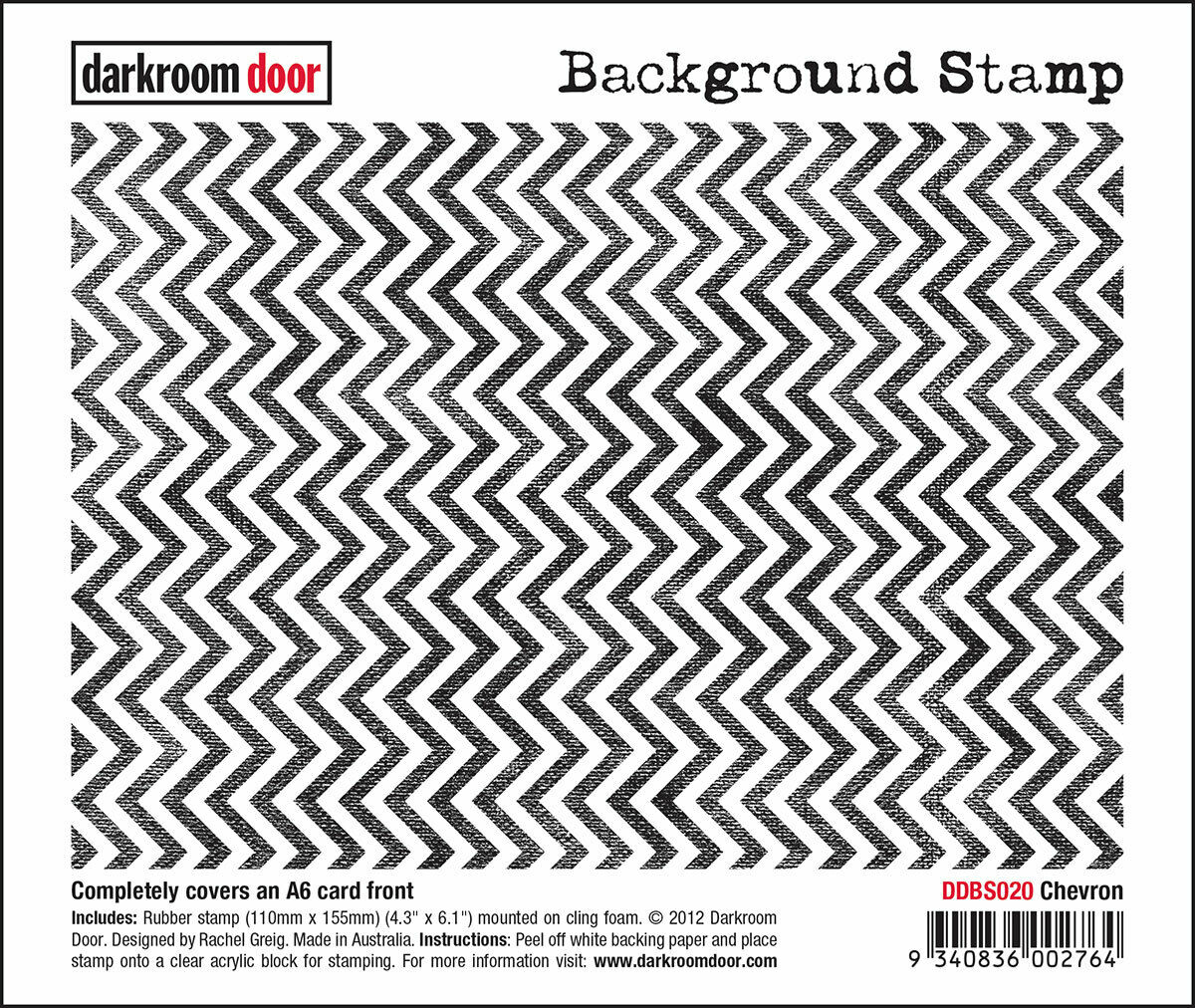 Darkroom Door Background Rubber Stamp Chevron 110mm x 155mm
