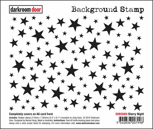 Darkroom Door Background Rubber Stamp Starry Night 110mm x 155mm