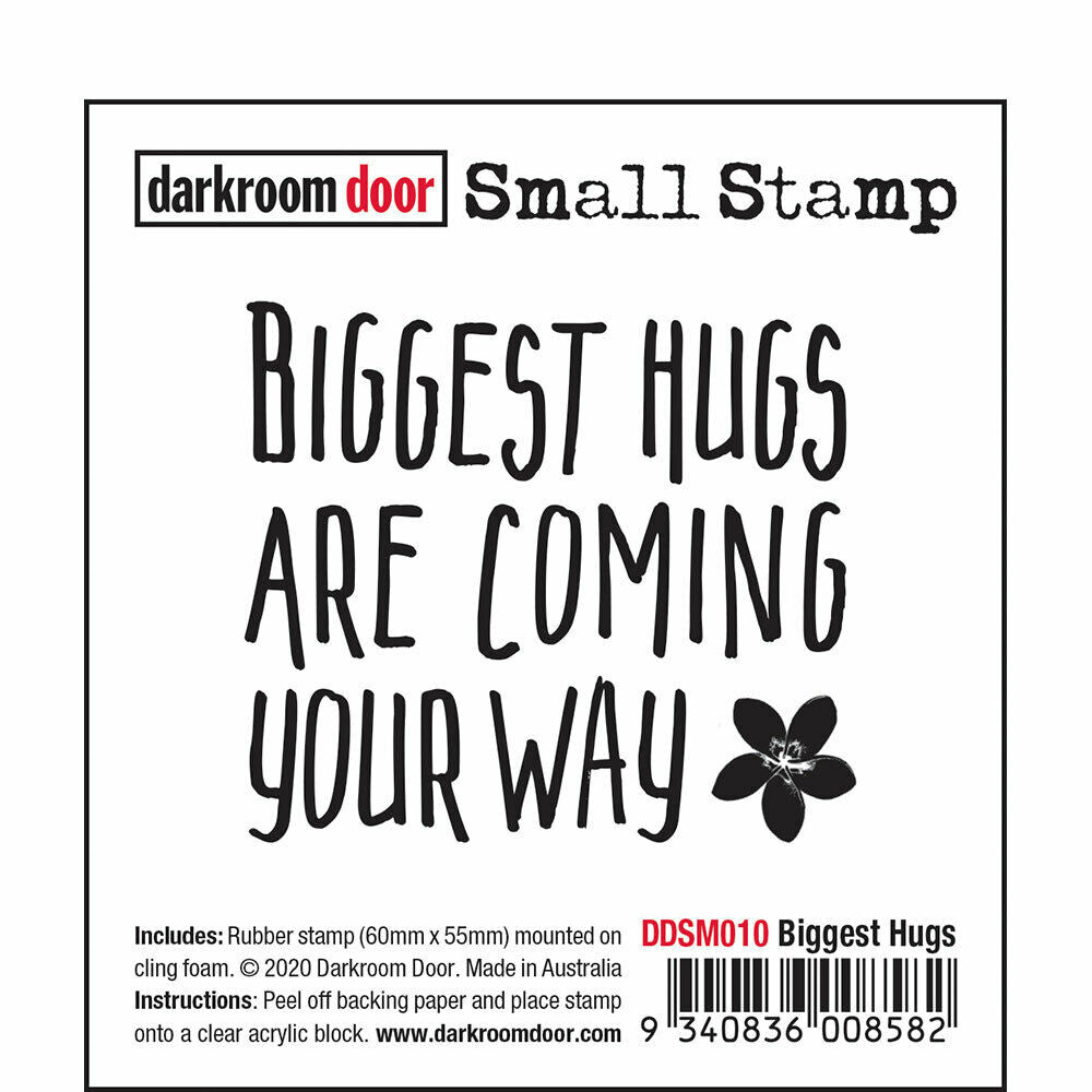 Darkroom Door Small Stamp Biggest Hugs Rubber 55mm x 60mm
