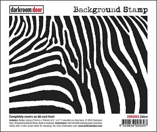 Darkroom Door Background Rubber Stamp Zebra 110mm x 155mm