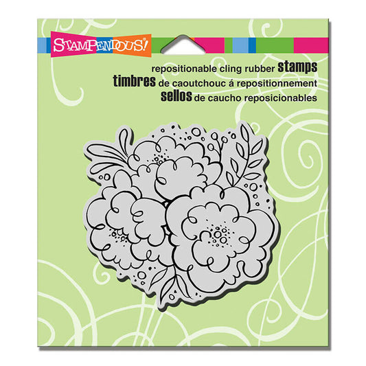 Stampendous Blossom Trio Cling Rubber Stamp - 1pc CRQ235