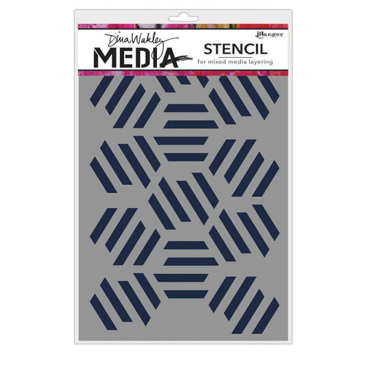 Dina Wakley Media Stencil Fractured Hexagons 6" x 9" MDS65029