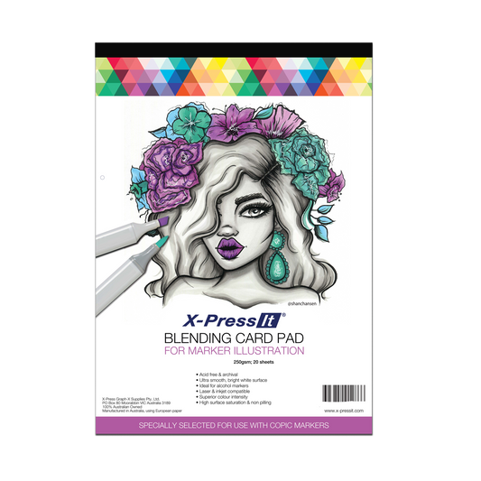 X-Press It Blending Card Pad A3 250gsm 20 Sheets Ultra smooth & silky surface