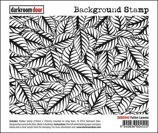 Darkroom Door Background Rubber Stamp Fallen Leaves 110mm x 155mm