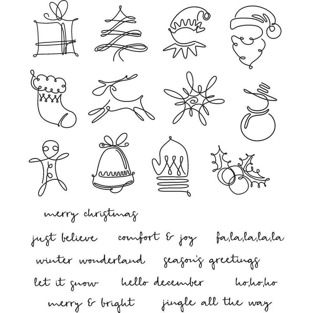 Tim Holtz Rubber Stamps December Doodles Christmas Stampers Anonymous