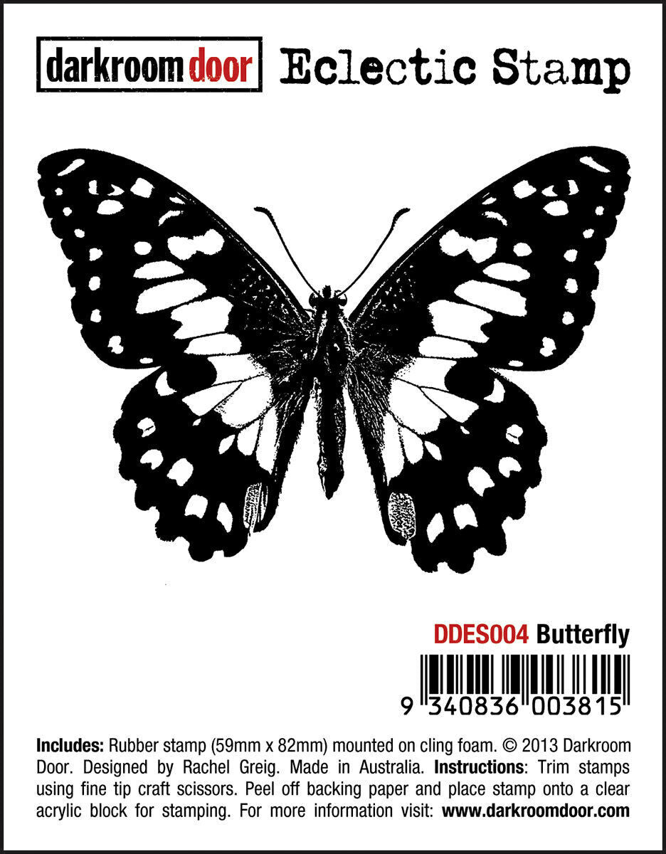 Darkroom Door Eclectic Rubber Stamp Butterfly