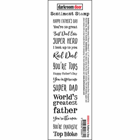 Darkroom Door Sentiment Rubber Stamp Father's Day 36mm x 178mm