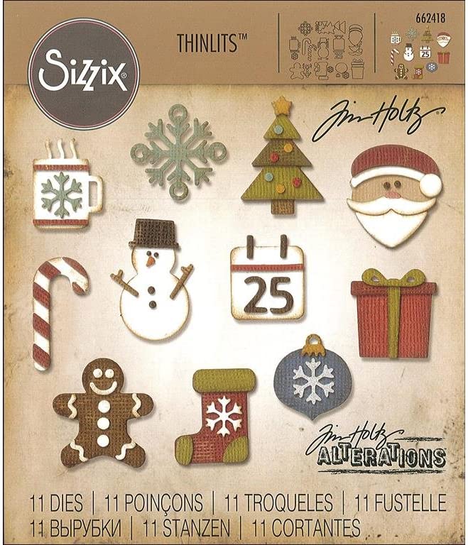 Sizzix Thinlits Dies Tim Holtz Mini Christmas Things 11pc 662418