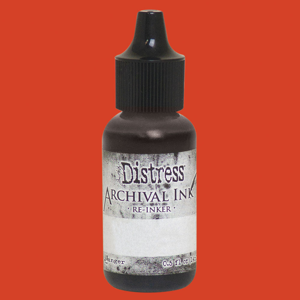 Tim Holtz Distress Archival Ink Crackling Campfire Reinker Refill 0.5oz / 14ml