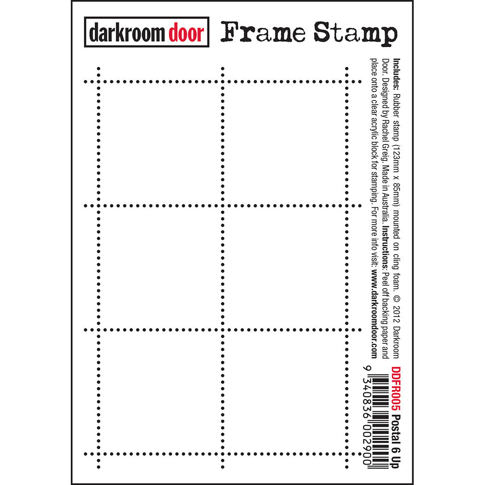 Darkroom Door Frame Postal 6 Up Rubber Stamp 85mm x 123mm
