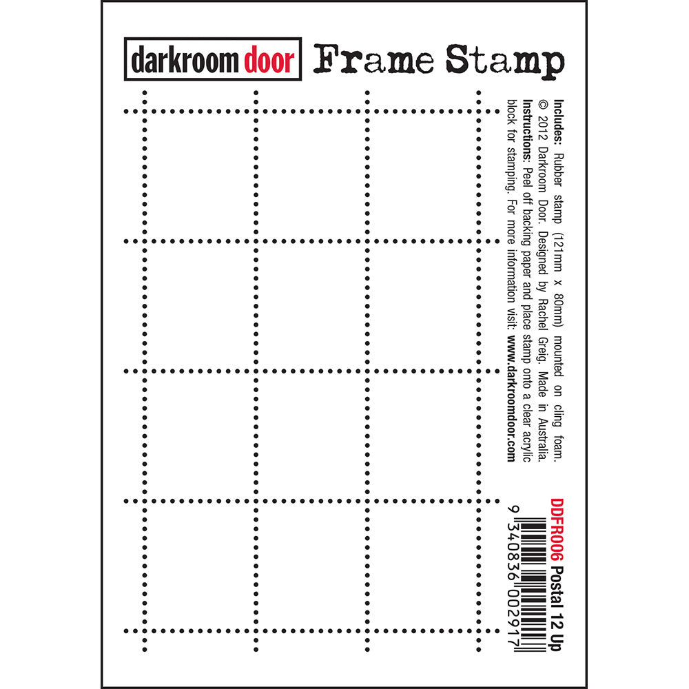 Darkroom Door Frame Postal 12 Up Rubber Stamp 80mm x 121mm