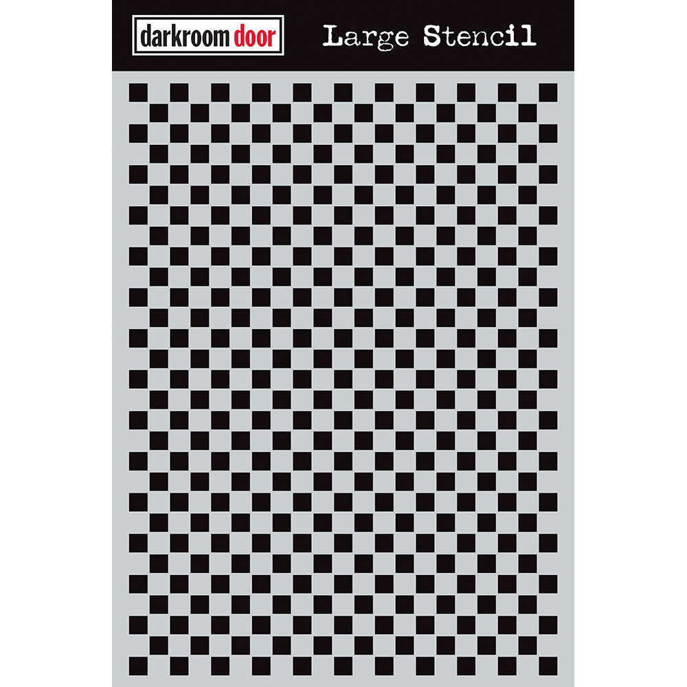 Darkroom Door Large Stencil Checkered 9in x 12in Plastic