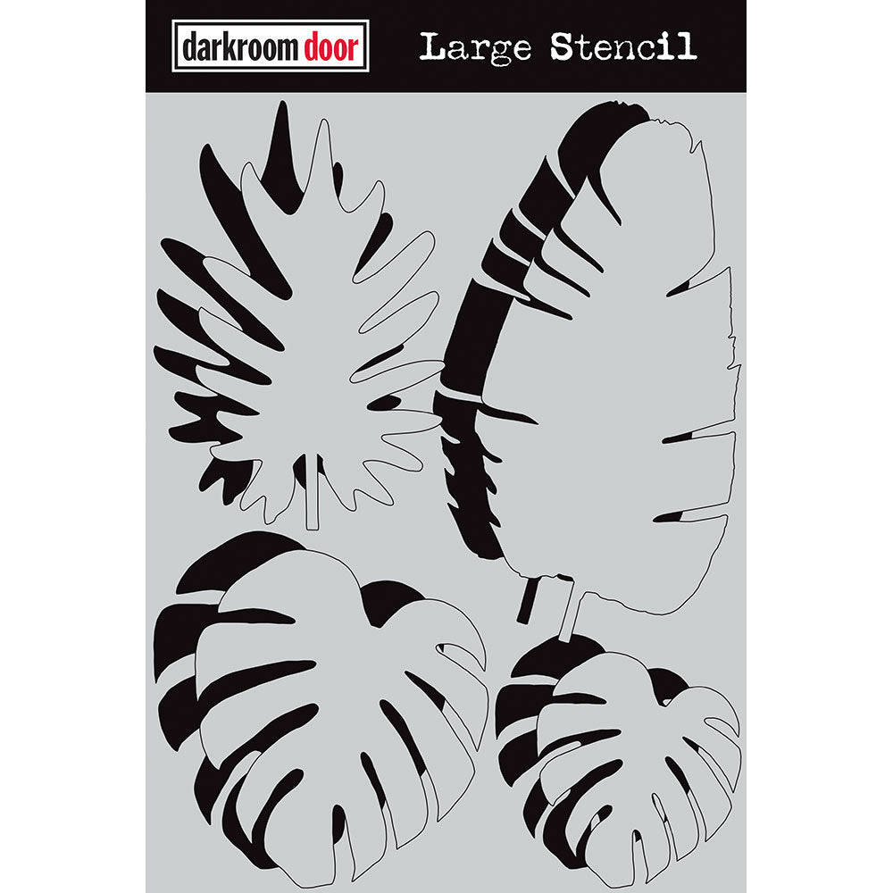 Darkroom Door Large Stencil Tropical Leaves 9in x 12in Plastic