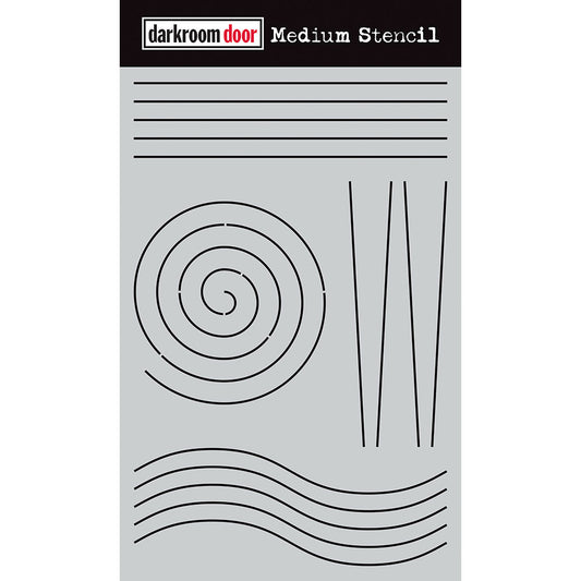 Darkroom Door Medium Stencil Journal Lines 9" x 6" Plastic