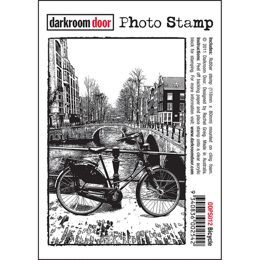 Darkroom Door Photo Rubber Stamp Bicycle - 118mm x 80mm