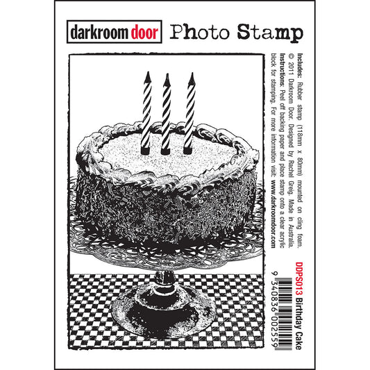 Darkroom Door Photo Rubber Stamp Birthday Cake - 118mm x 80mm