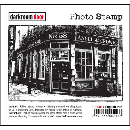 Darkroom Door Photo Rubber Stamp English Pub - 118mm x 80mm