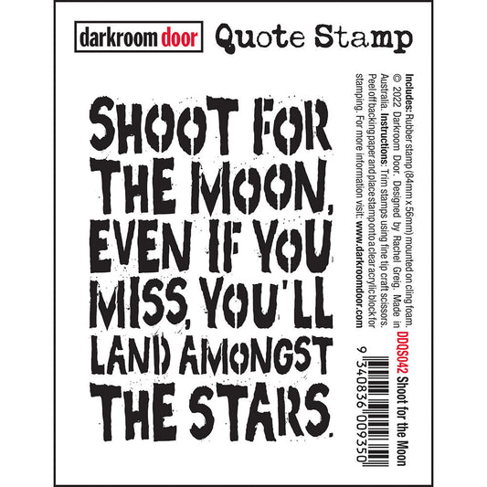 Darkroom Door Quote Rubber Stamp Shoot For The Moon 84mm x 59mm