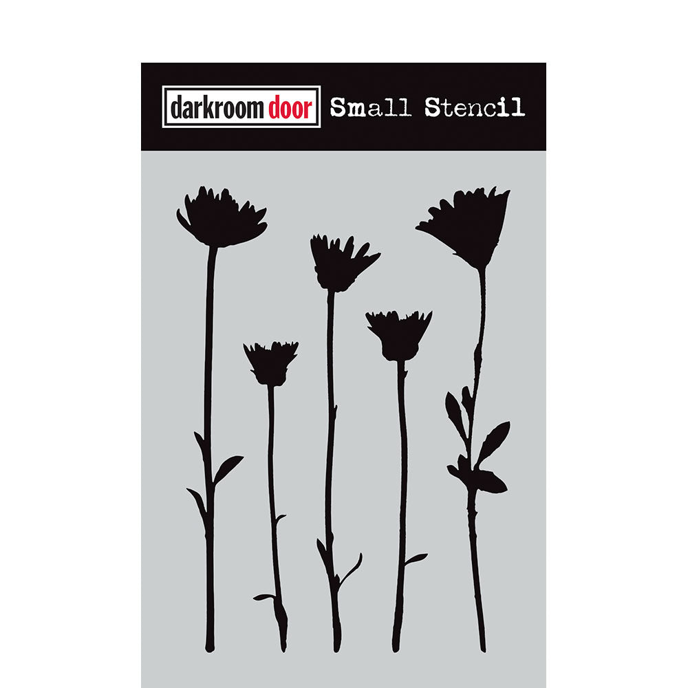 Darkroom Door Small Stencil Wildflowers 4.5in x 6in Plastic