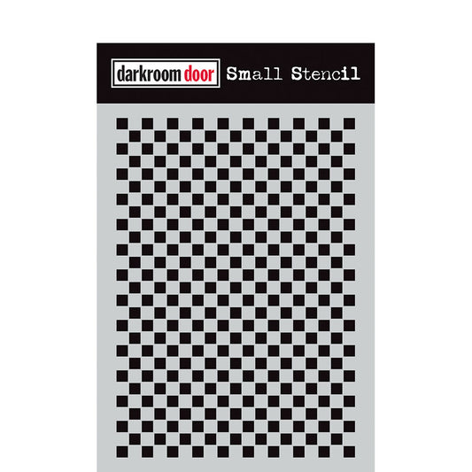 Darkroom Door Small Stencil Checkered 4.5in x 6in Plastic